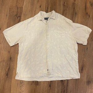 Nat Nast paisley embroidered silk/cotton button-down top